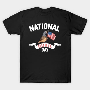 National Quail Day American Flag T-Shirt